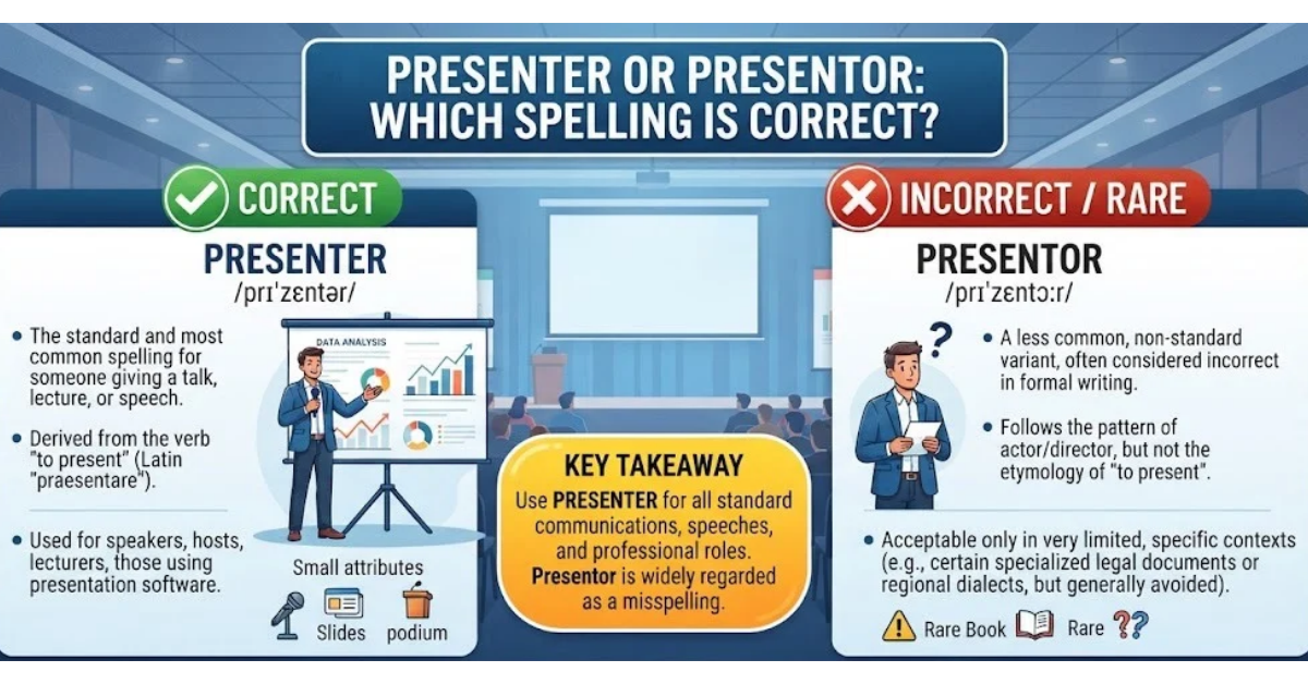Presenter or Presentor: Which Spelling Is Correct?
